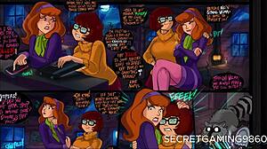 Daphne's passionate licking of Velma's tight butt hole in a Halloween-themed lesbian encounter