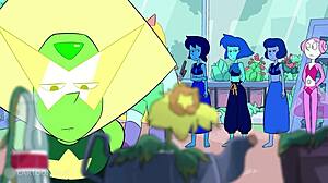 Peridots植物学课的卡通恶搞,大奶子角色